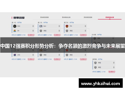 中国12强赛积分形势分析：争夺名额的激烈竞争与未来展望